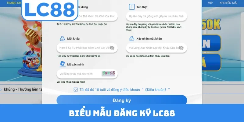 Biểu mẫu đăng ký LC88