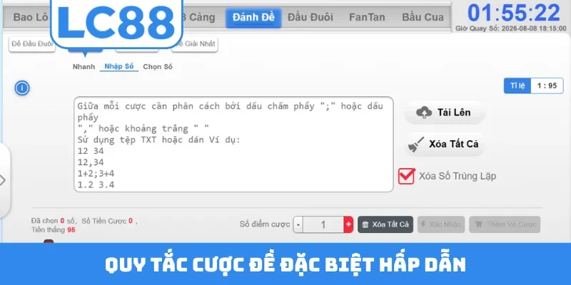 Quy tắc cược đề đặc biệt hấp dẫn